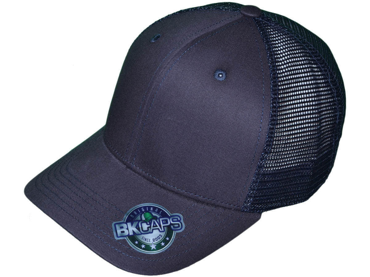 Solid Color Structured Slightly Curved Bill Trucker Hat