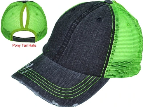 Vintage Frayed Ponytail Trucker