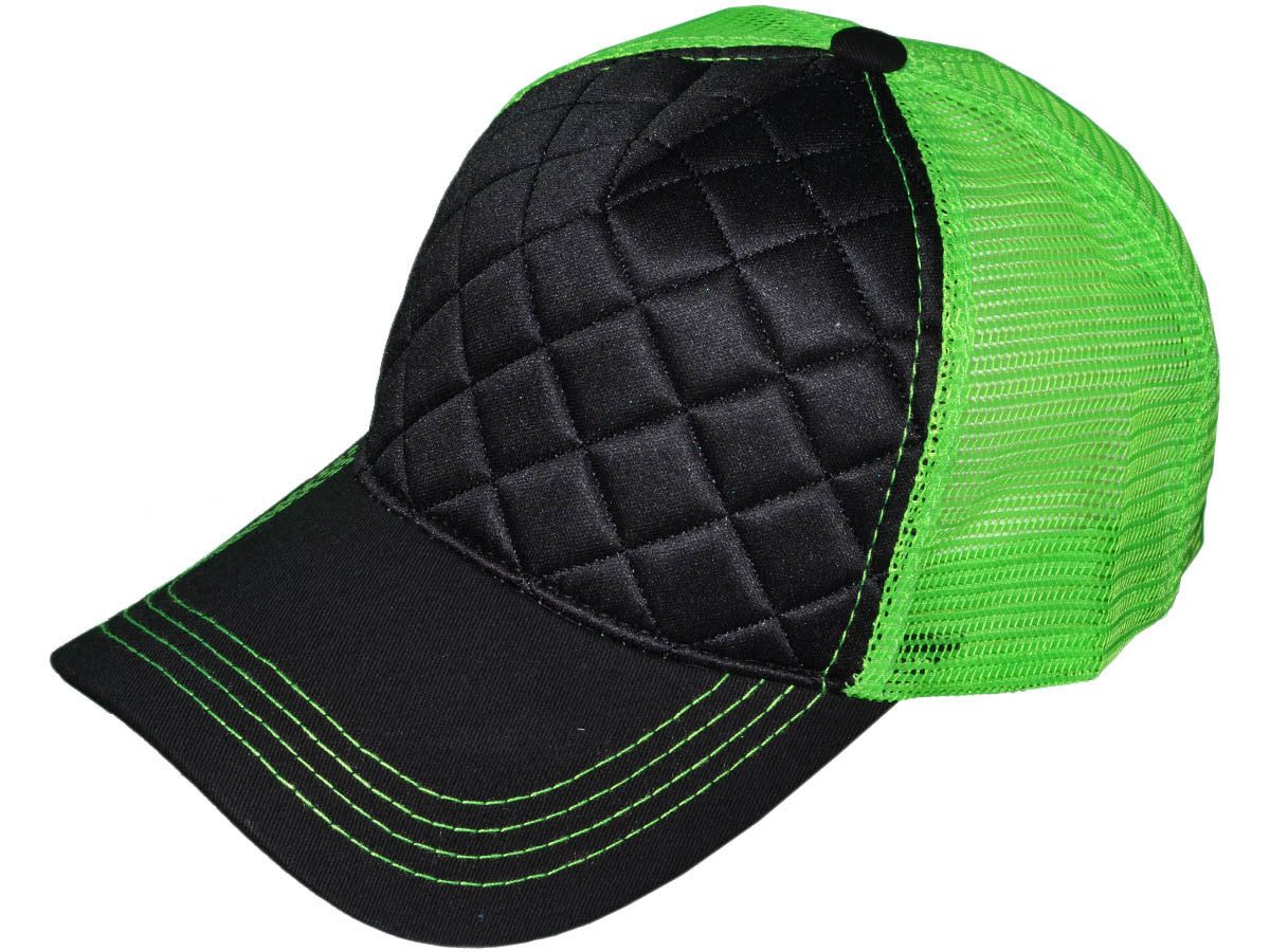 Quilted Foam Mid Profile Trucker Hat with Mesh Back