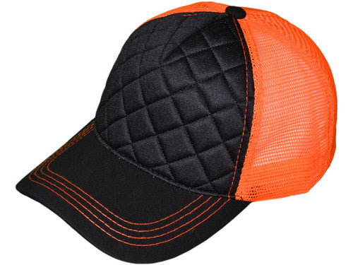 Quilted Foam Mid Profile Trucker Hat with Mesh Back