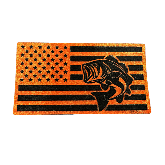 American Flag Bass Leatherette Patch HillTopHats