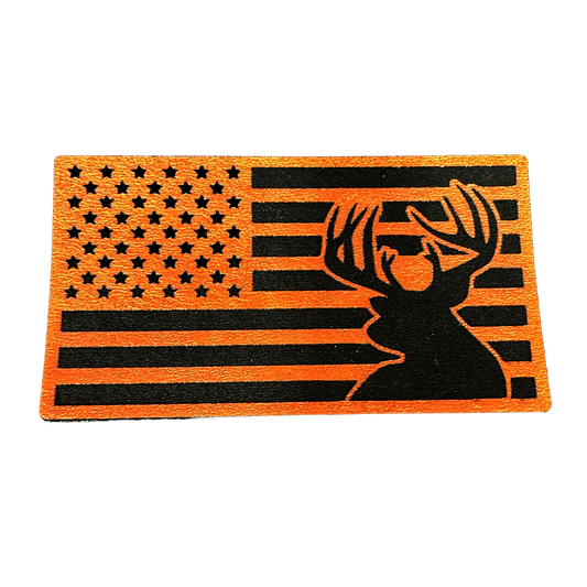 American Flag Buck Deer Leatherette Patch HillTopHats