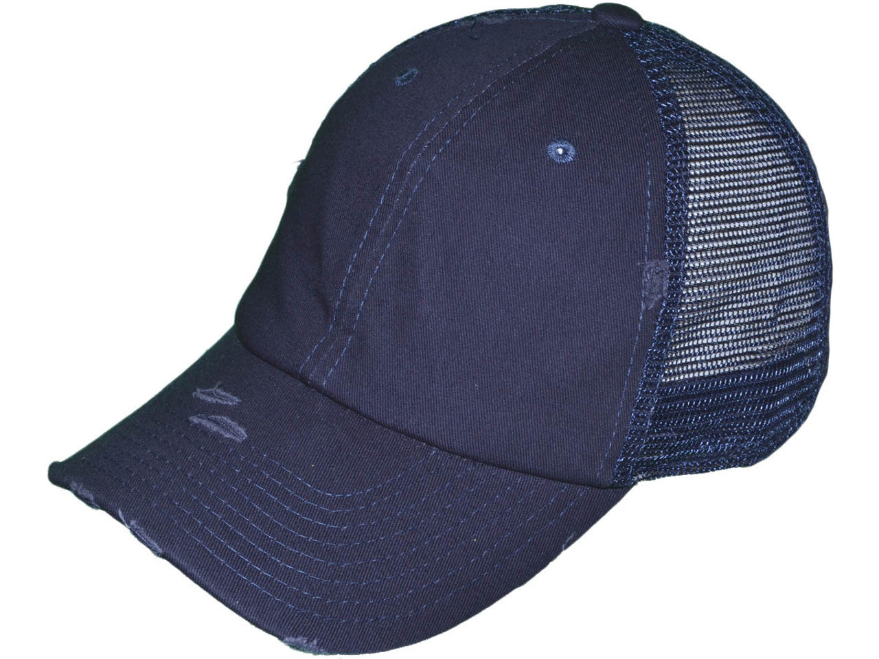 Vintage Trucker Hats - Unstructured Frayed Cotton Low Profile BK Caps (10 Colors Available) - 5212