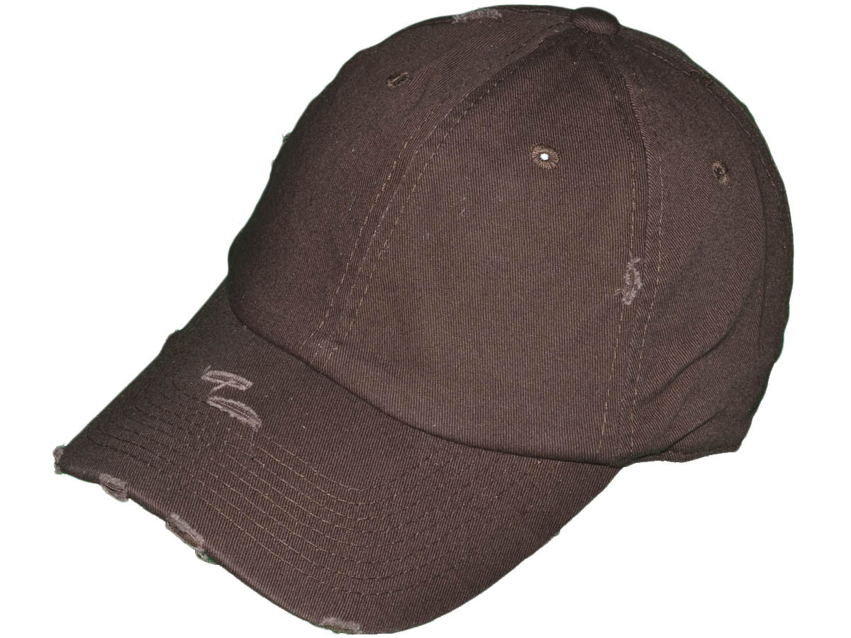 Vintage Dad Hat - Low Profile Washed Frayed Ripped Cotton Twill Polo