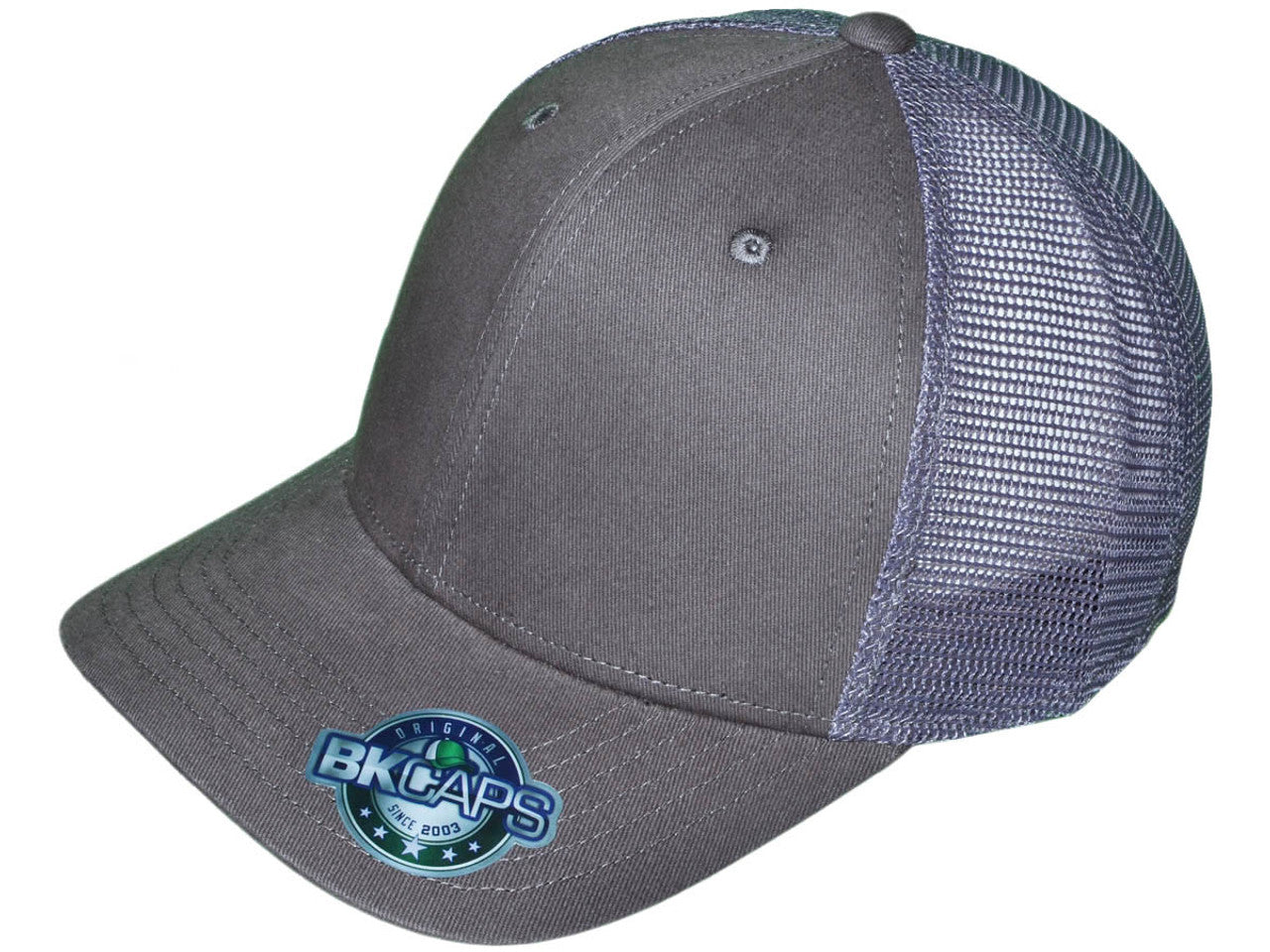 Solid Color Structured Slightly Curved Bill Trucker Hat