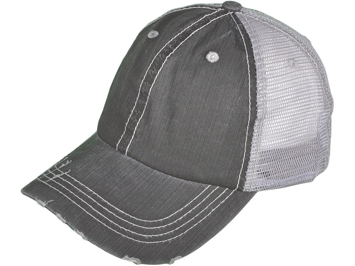 21504 Vintage Distressed Trucker Hats Cotton Unstructured Washed Ripped Frayed Hill Top Hats