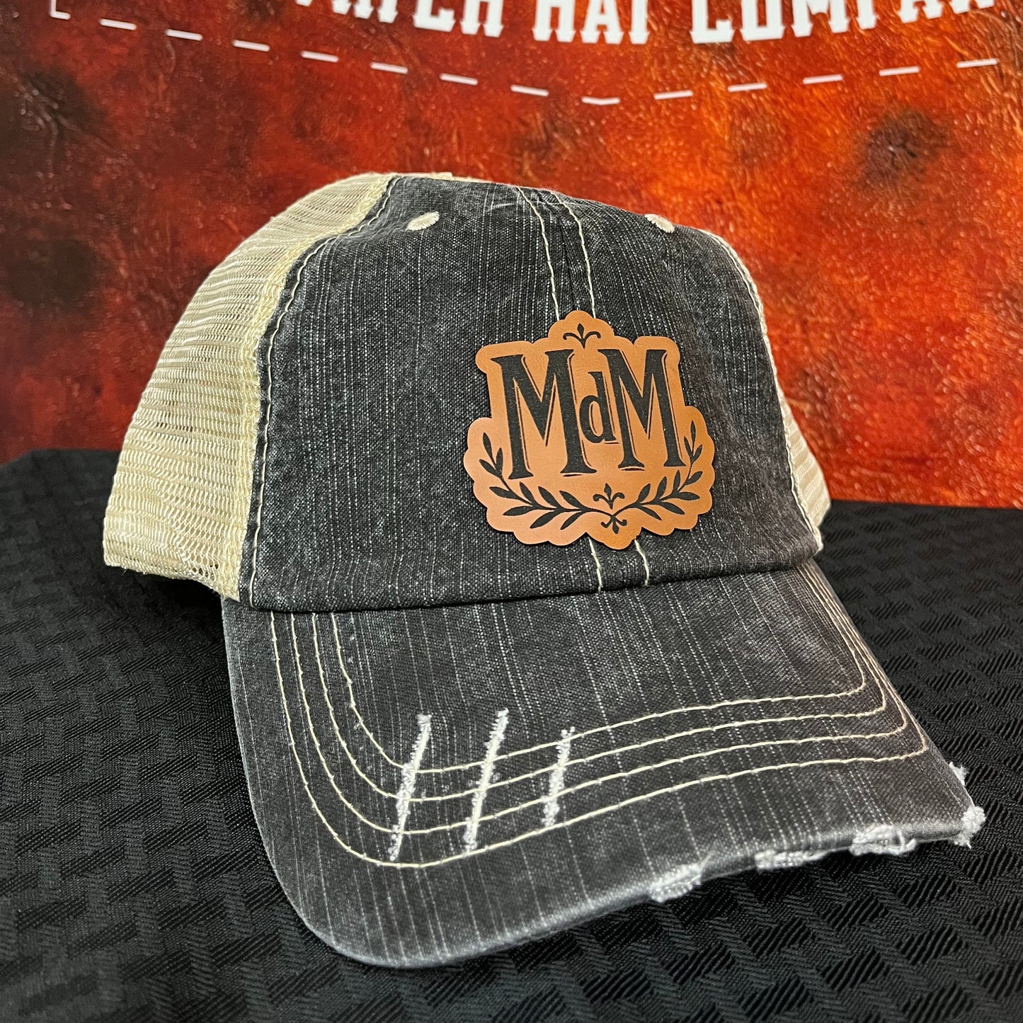 Vintage Distressed Trucker Hat Cotton Unstructured Washed Ribbed Frayed