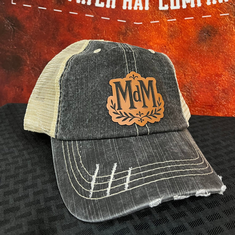 Vintage Distressed Trucker Hat Cotton Unstructured Washed Ribbed Frayed