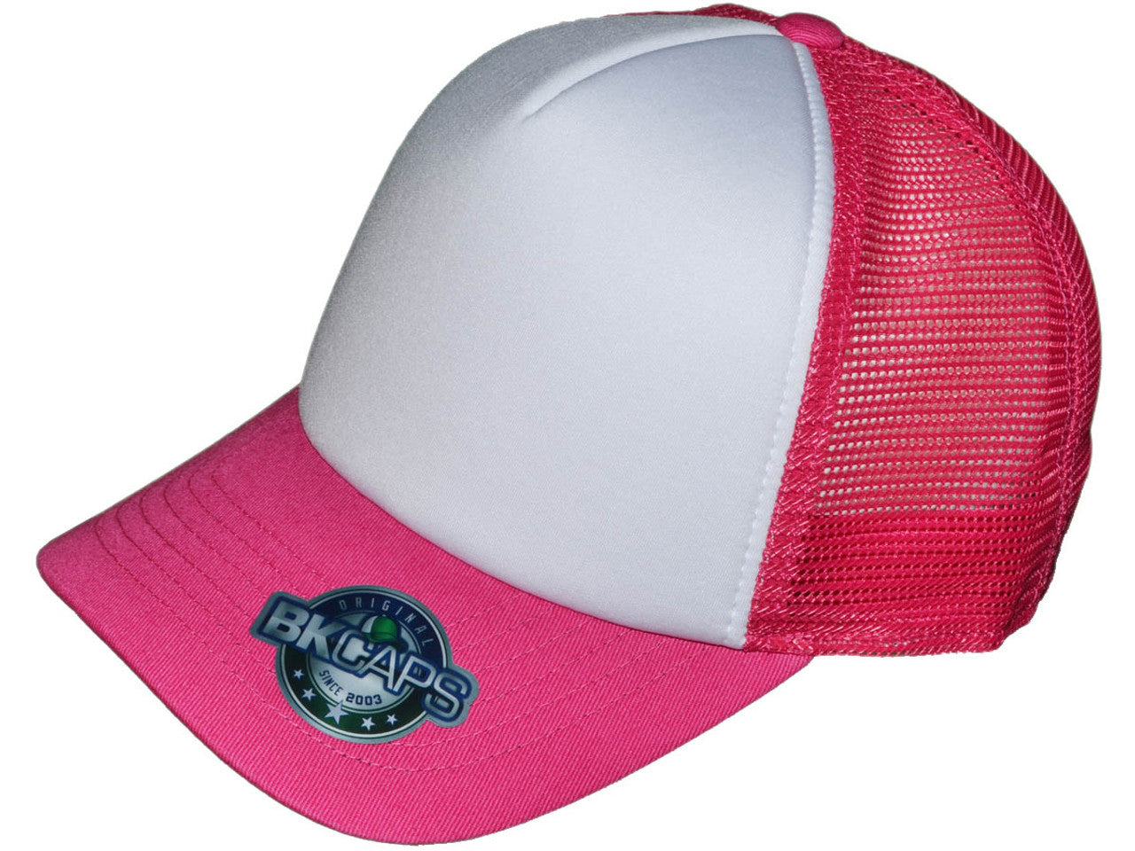 Premium Foam Trucker Hats – 5 Panel Cotton Front Mesh Back with Black Underbill (20 Colors) – Style 5358