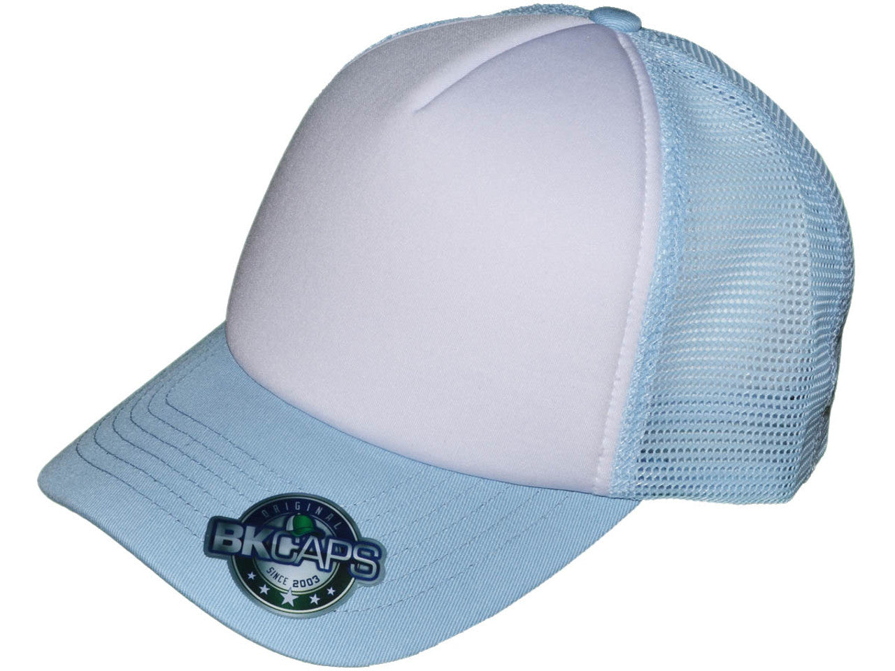 Premium Foam Trucker Hats – 5 Panel Cotton Front Mesh Back with Black Underbill (20 Colors) – Style 5358
