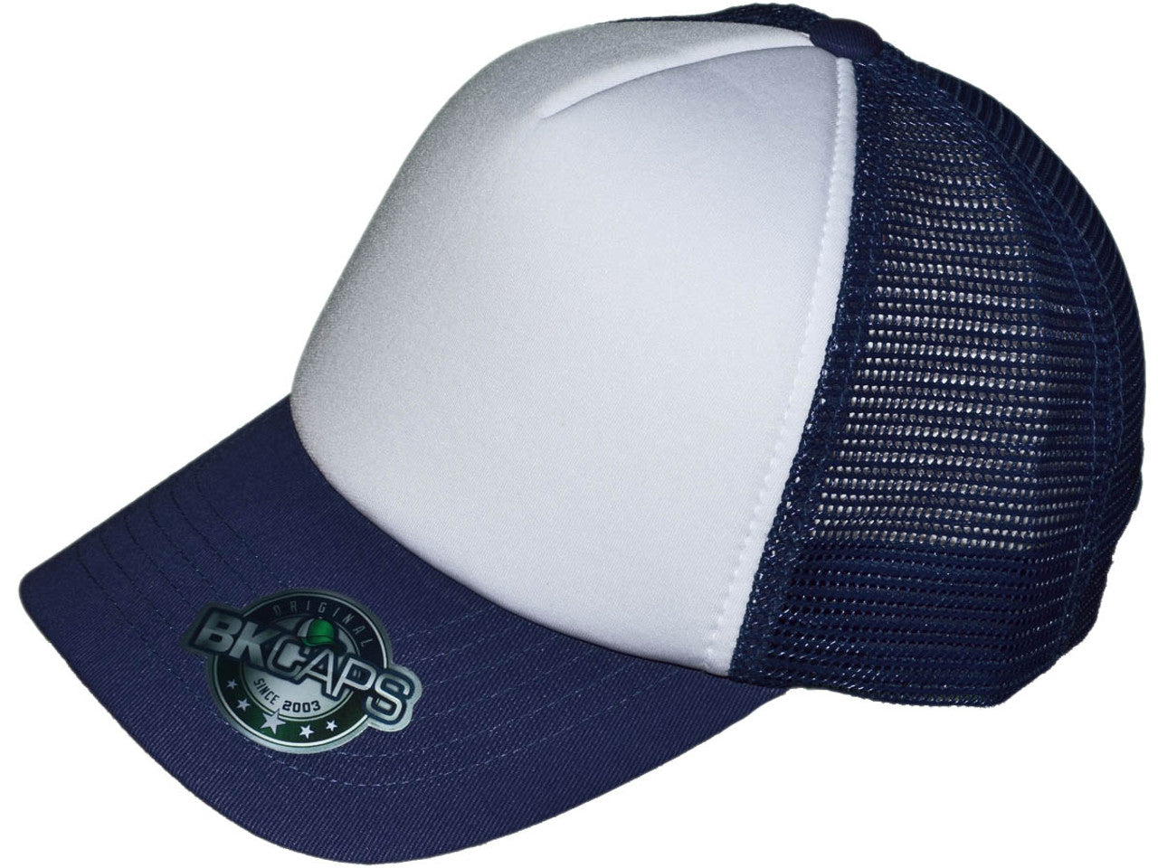 Premium Foam Trucker Hats – 5 Panel Cotton Front Mesh Back with Black Underbill (20 Colors) – Style 5358