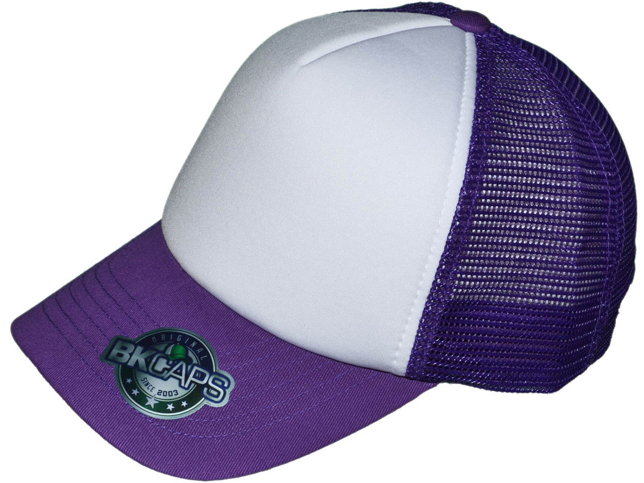 Premium Foam Trucker Hats – 5 Panel Cotton Front Mesh Back with Black Underbill (20 Colors) – Style 5358
