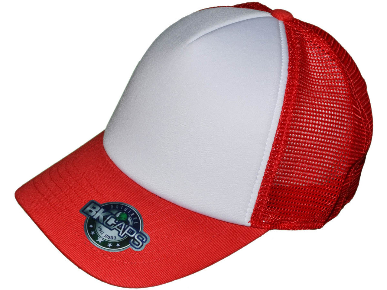 Premium Foam Trucker Hats – 5 Panel Cotton Front Mesh Back with Black Underbill (20 Colors) – Style 5358