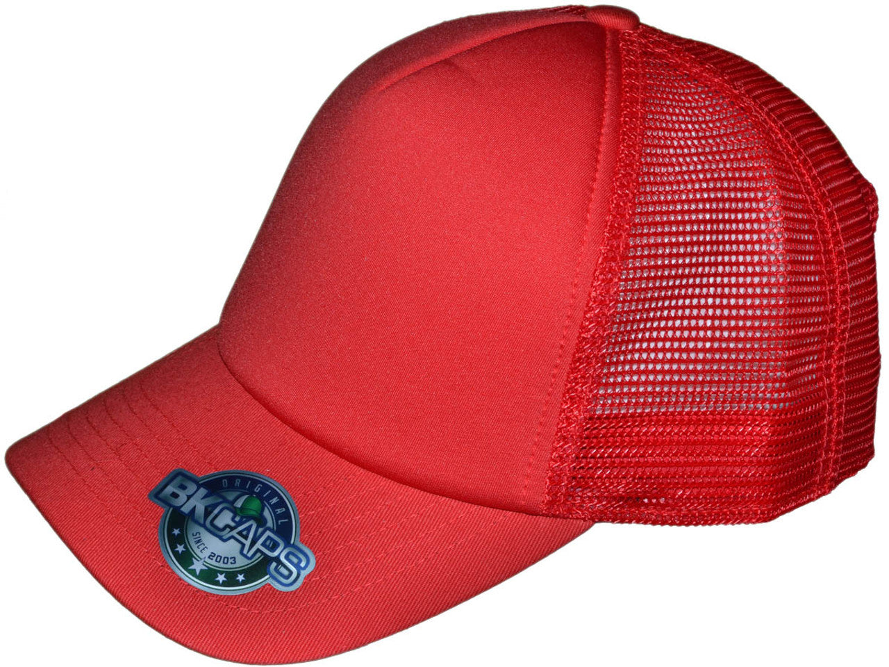 Premium Foam Trucker Hats – 5 Panel Cotton Front Mesh Back with Black Underbill (20 Colors) – Style 5358