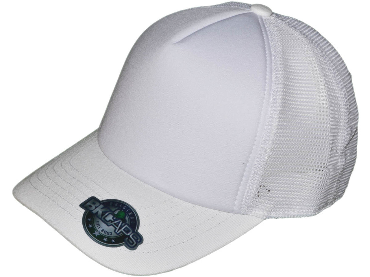 Premium Foam Trucker Hats – 5 Panel Cotton Front Mesh Back with Black Underbill (20 Colors) – Style 5358