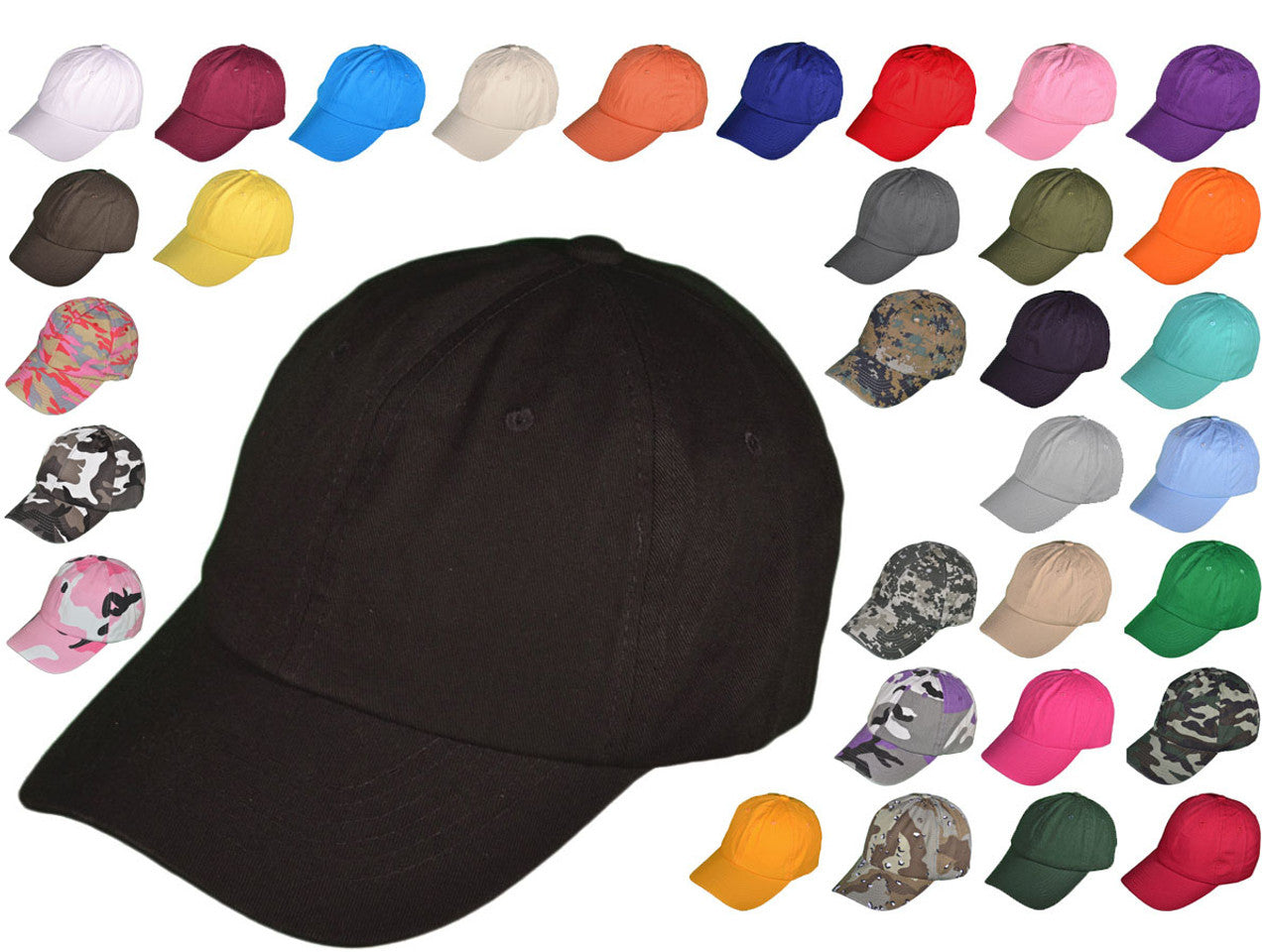 25 Colors - Blank Dad Hats - Unstructured Cotton Low Profile Baseball Caps - Style 4921