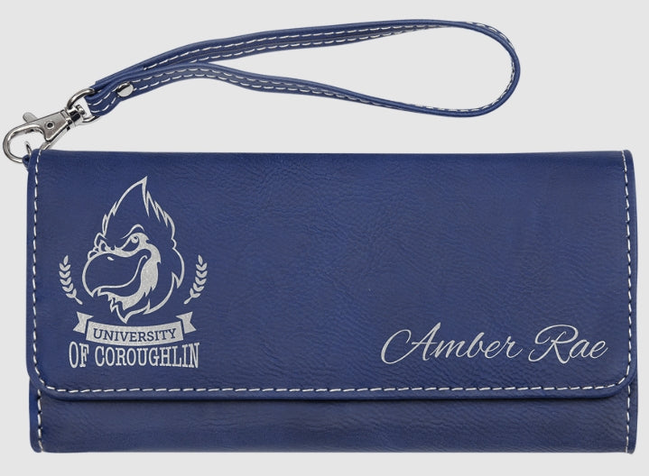 Women's Leatherette wallet w/ strap