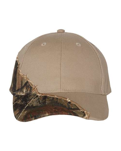 Licensed Camo with Barbed Wire Embroidery Cap - Kati - AP/ Tan