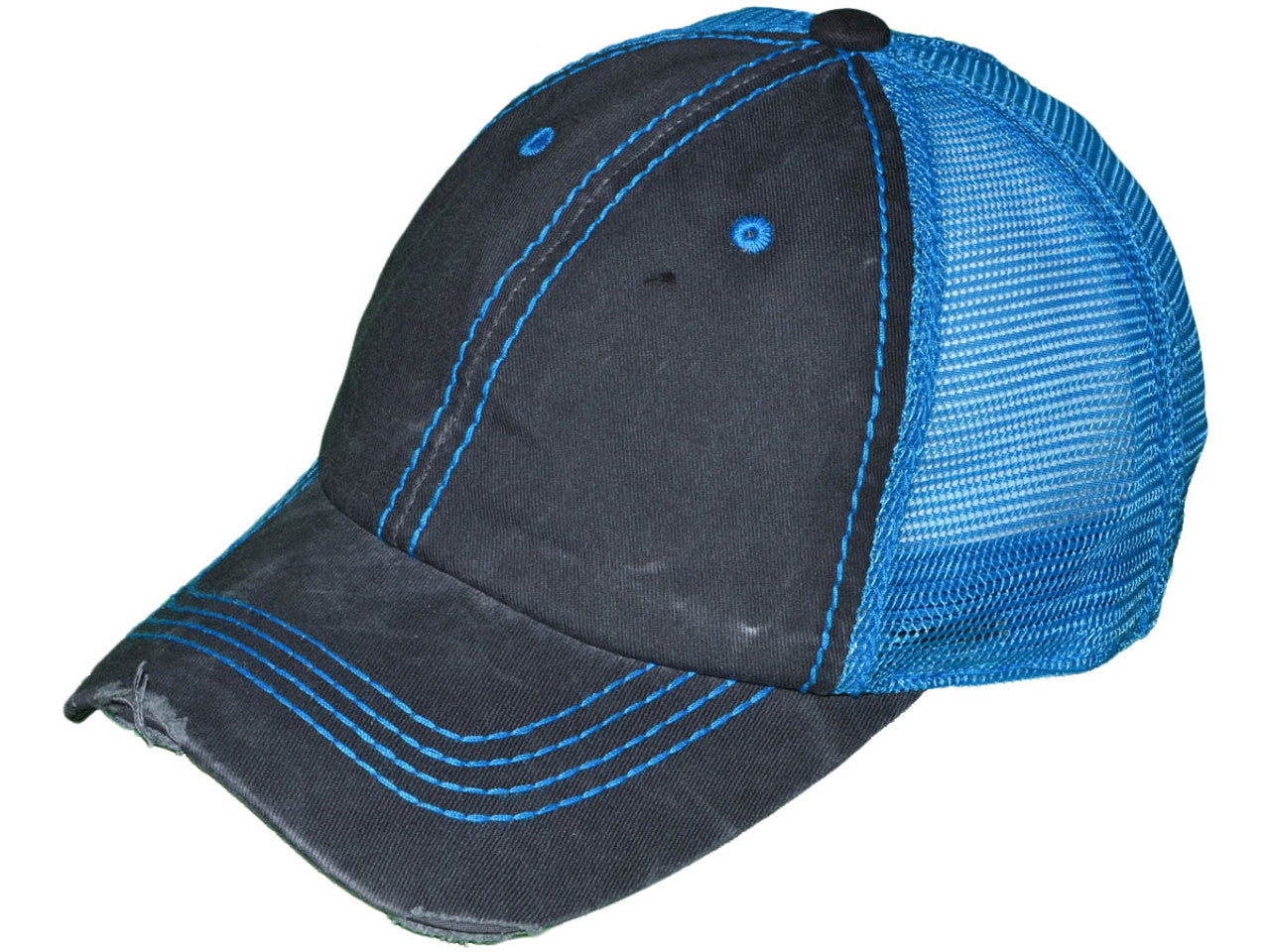 Vintage Distressed Trucker Hats - BK Caps Low Profile Pigment-Dyed Cotton Ripped (22 Colors Available) - 5226