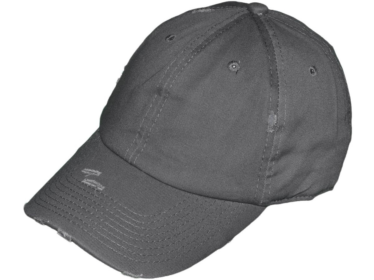 Vintage Dad Hat - Low Profile Washed Frayed Ripped Cotton Twill Polo