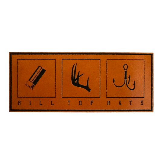 Hill Top Hats Logo Triple Patch #2 Deer Antler Fish Hunt HillTopHats