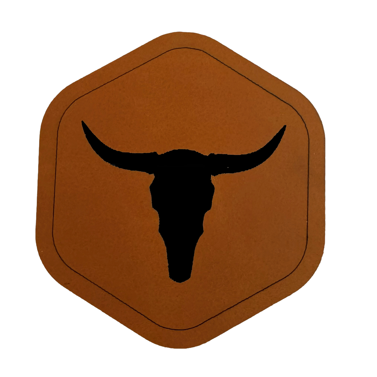 Hexagon Bull Steer Skull Horns Patch HillTopHats