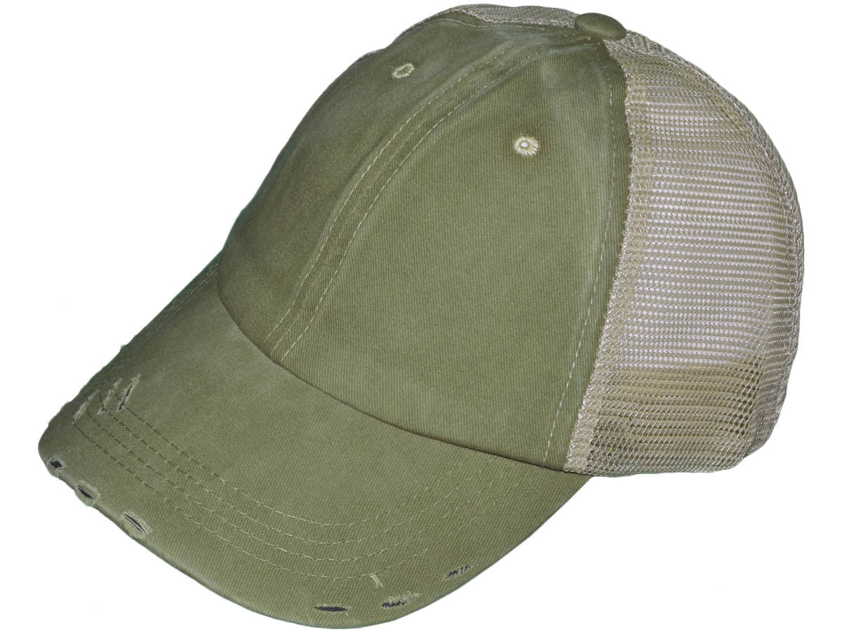 Vintage Unstructured Pigment-Dyed Distressed Brass Buckle Caps
