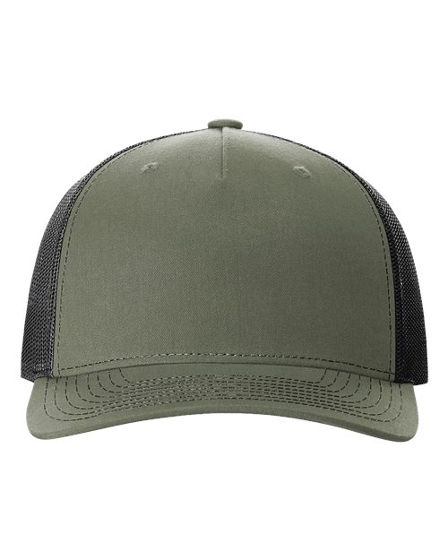Loden Green/Black 5 Panel Trucker Cap Richardson 112FP Hill Top Hats