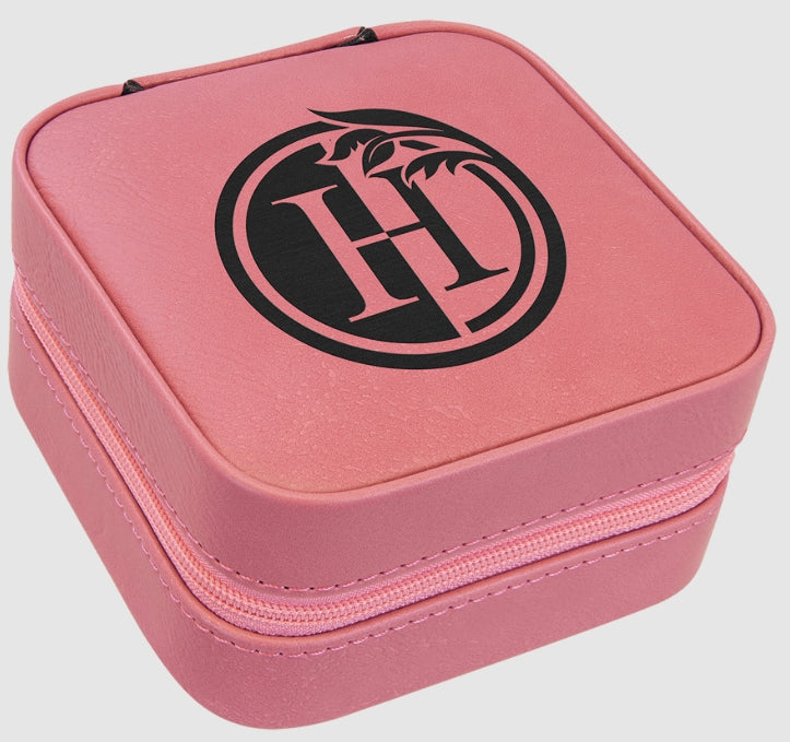 Leather Travel Jewelry Box w/ Tan Lining