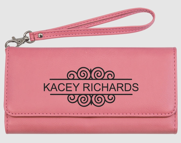 Women's Leatherette wallet w/ strap