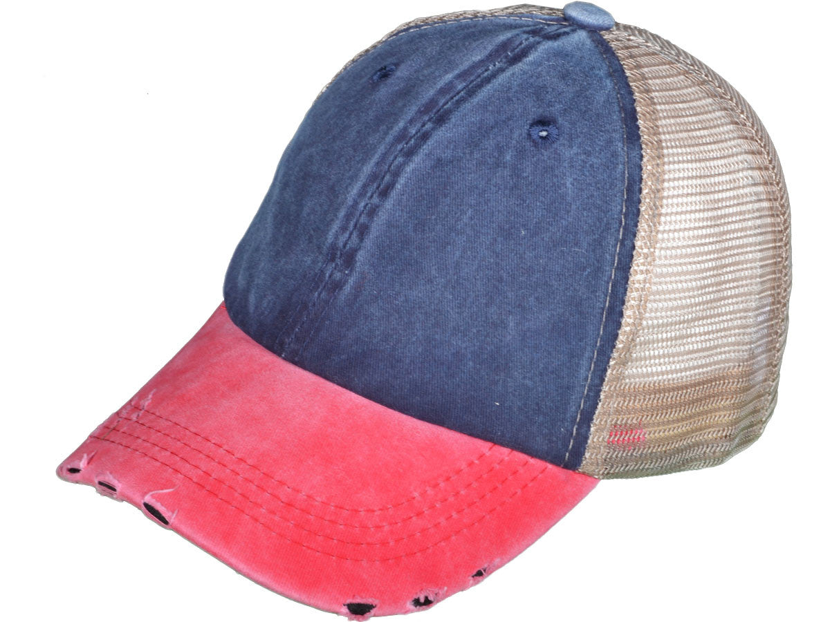 Vintage Unstructured Pigment-Dyed Distressed Brass Buckle Caps