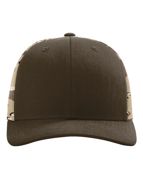 Richardson 112PM Brown Desert Camo Mesh Trucker Hat