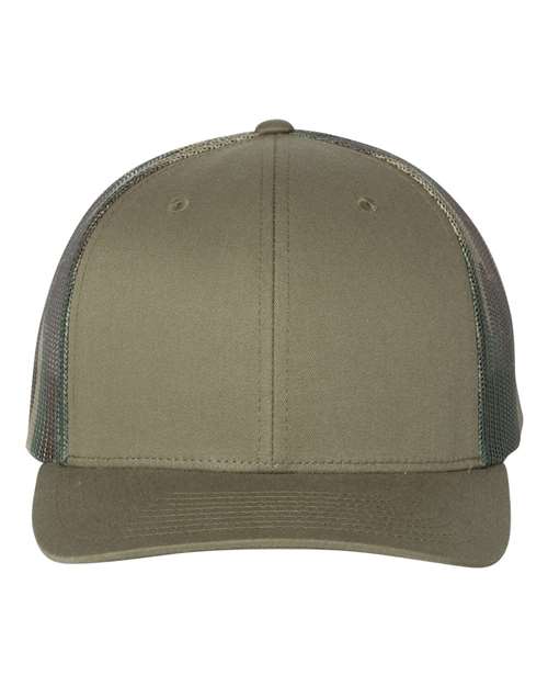 Richardson 112PM Loden Green Camo Mesh Trucker Hat
