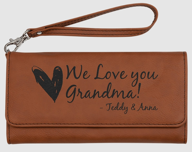 Women's Leatherette wallet w/ strap