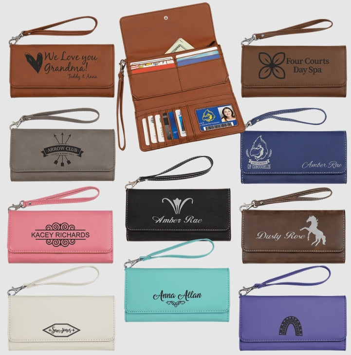 Women's Leatherette wallet w/ strap