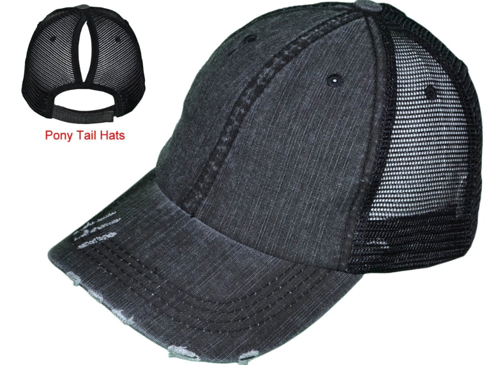 Vintage Frayed Ponytail Trucker