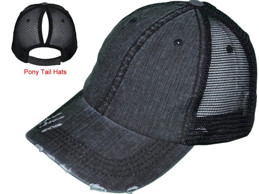 Vintage Frayed Ponytail Trucker