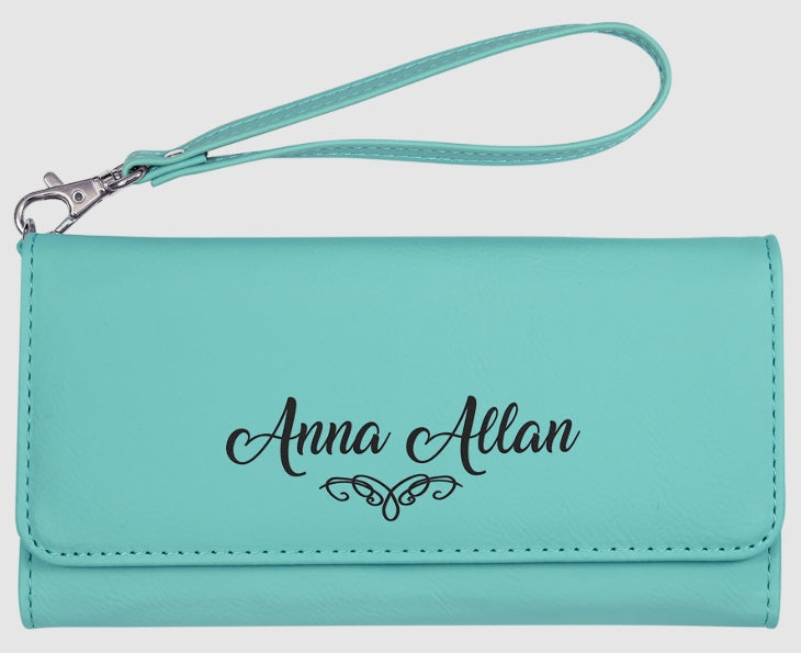 Women's Leatherette wallet w/ strap