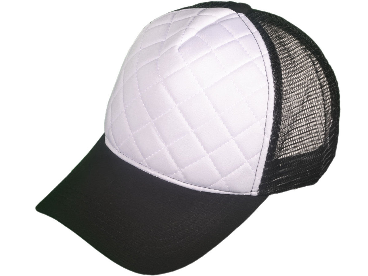Quilted Foam Mid Profile Trucker Hat with Mesh Back