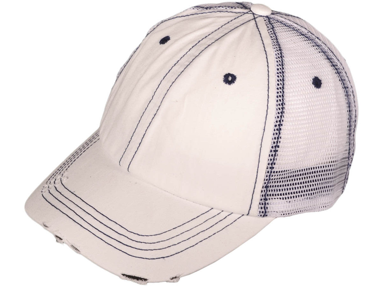 21504 Vintage Distressed Trucker Hats Cotton Unstructured Washed Ripped Frayed Hill Top Hats