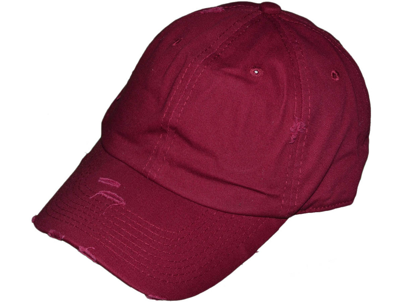 Vintage Dad Hats - Low Profile Washed Frayed Ripped Cotton Twill Polo BK Caps w/ Brass Buckle Closure (21 Colors) - 5209