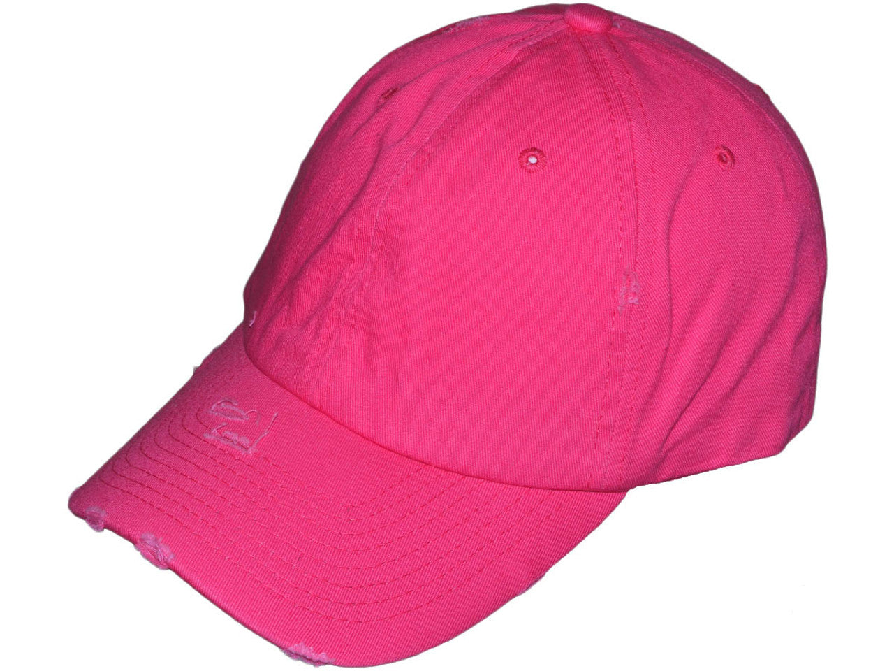 Vintage Dad Hats - Low Profile Washed Frayed Ripped Cotton Twill Polo BK Caps w/ Brass Buckle Closure (21 Colors) - 5209