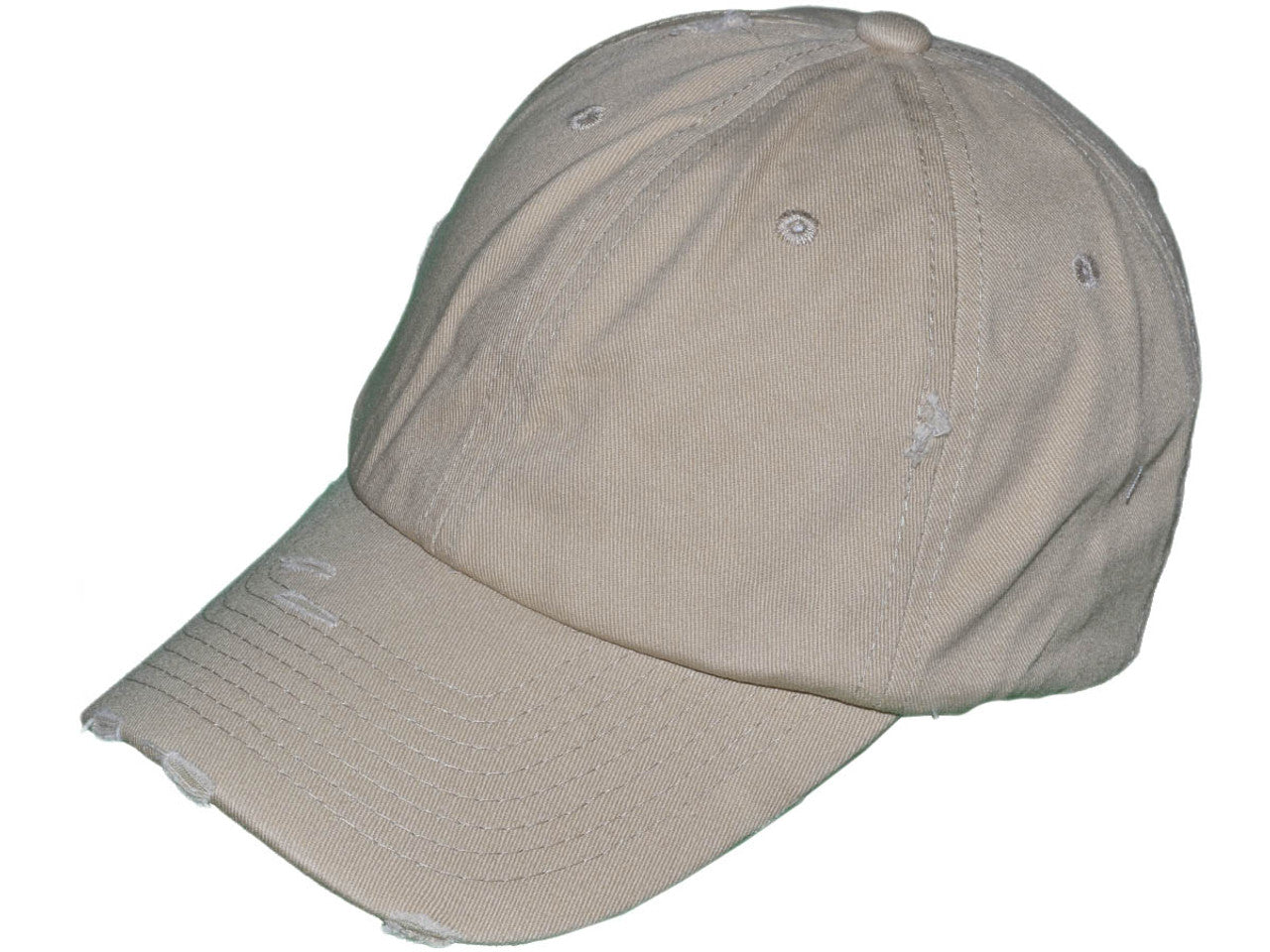 Vintage Dad Hats - Low Profile Washed Frayed Ripped Cotton Twill Polo BK Caps w/ Brass Buckle Closure (21 Colors) - 5209