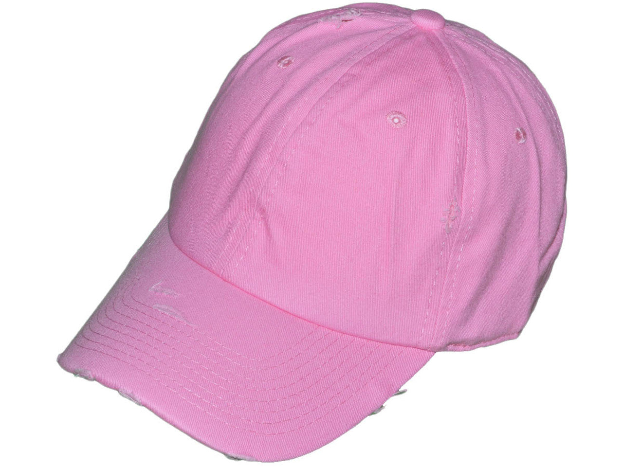 Vintage Dad Hats - Low Profile Washed Frayed Ripped Cotton Twill Polo BK Caps w/ Brass Buckle Closure (21 Colors) - 5209