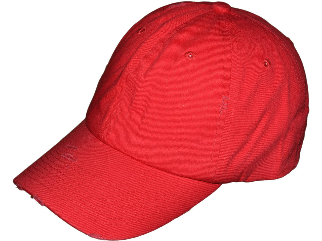 Vintage Dad Hats - Low Profile Washed Frayed Ripped Cotton Twill Polo BK Caps w/ Brass Buckle Closure (21 Colors) - 5209