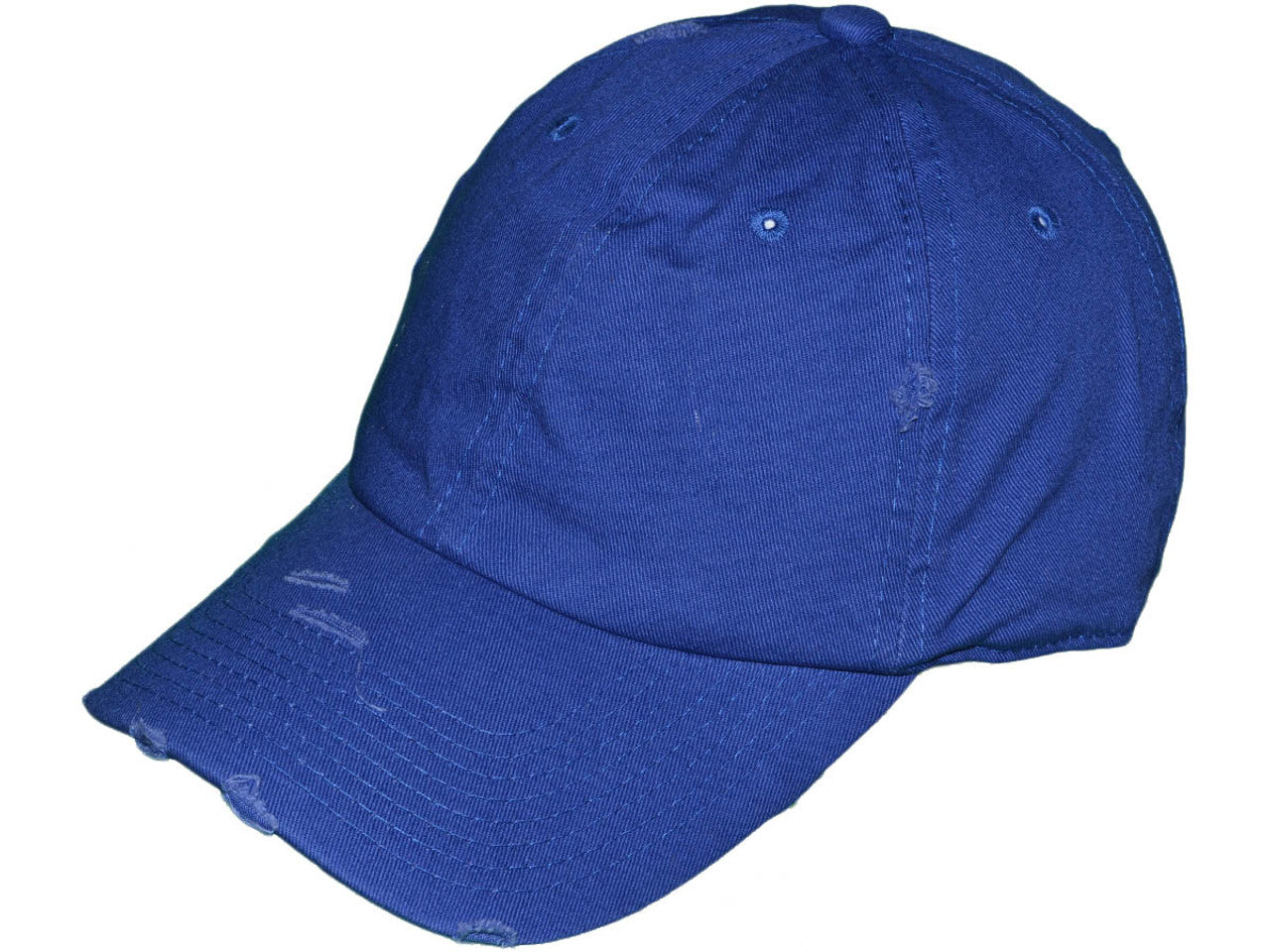 Vintage Dad Hats - Low Profile Washed Frayed Ripped Cotton Twill Polo BK Caps w/ Brass Buckle Closure (21 Colors) - 5209