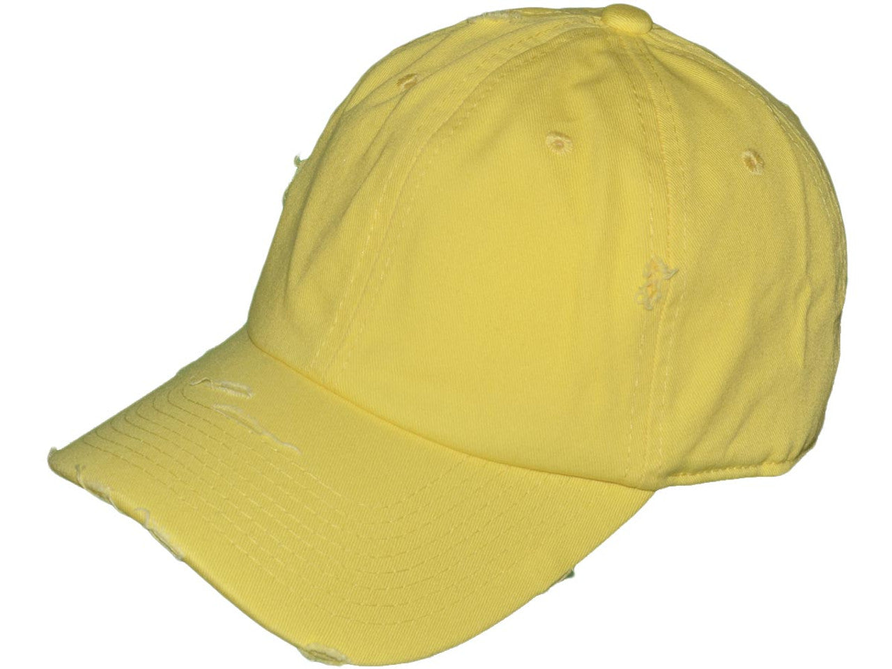 Vintage Dad Hats - Low Profile Washed Frayed Ripped Cotton Twill Polo BK Caps w/ Brass Buckle Closure (21 Colors) - 5209