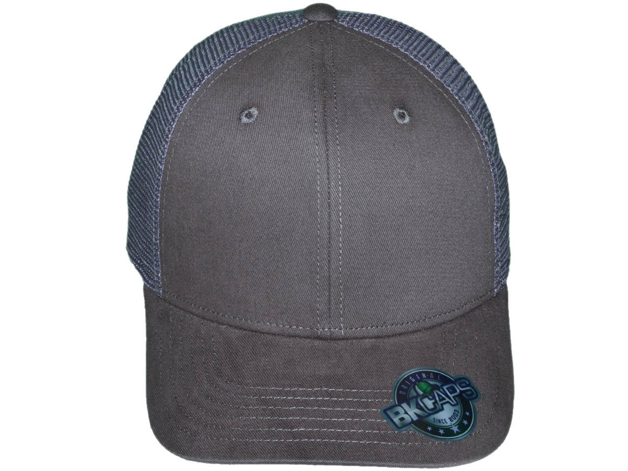 Structured Cotton Front Trucker Hat Mesh Back Snapback Cap