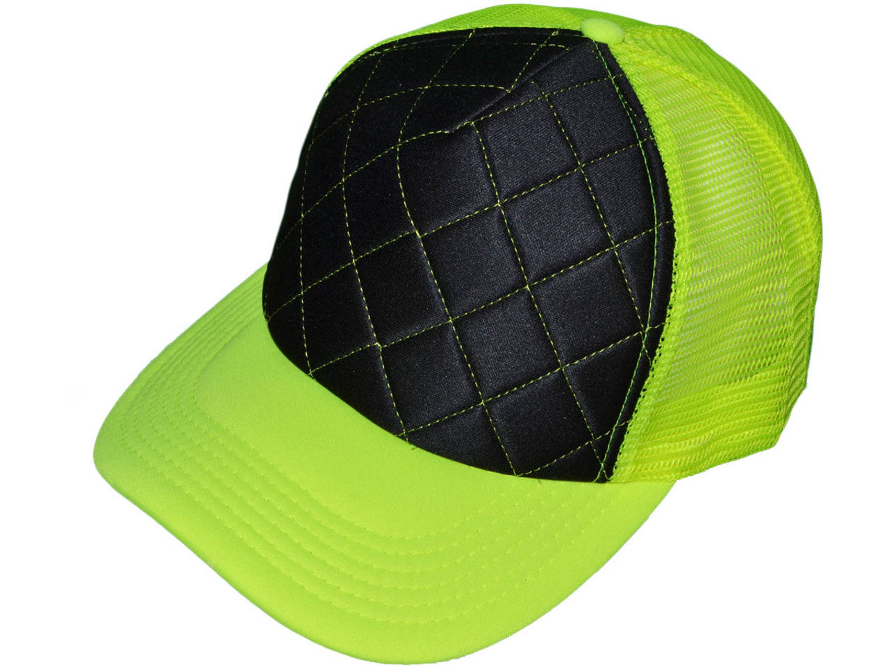 Quilted Foam Trucker Hats - BK Caps Mid Profile Mesh Back (20 Colors) - 4915