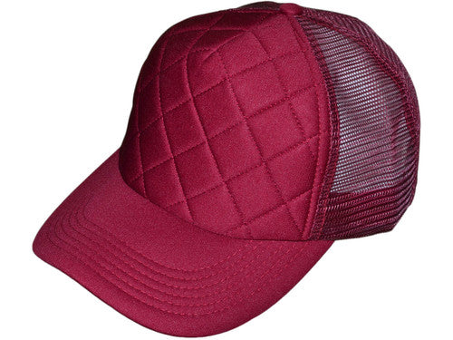 Quilted Foam Trucker Hats - BK Caps Mid Profile Mesh Back (20 Colors) - 4915